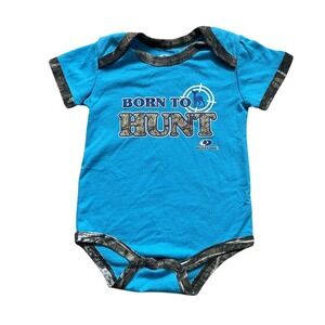 Mossy Oak baby one piece Born to Hunt 6-9 mo short sleeve camouflage bodysuit